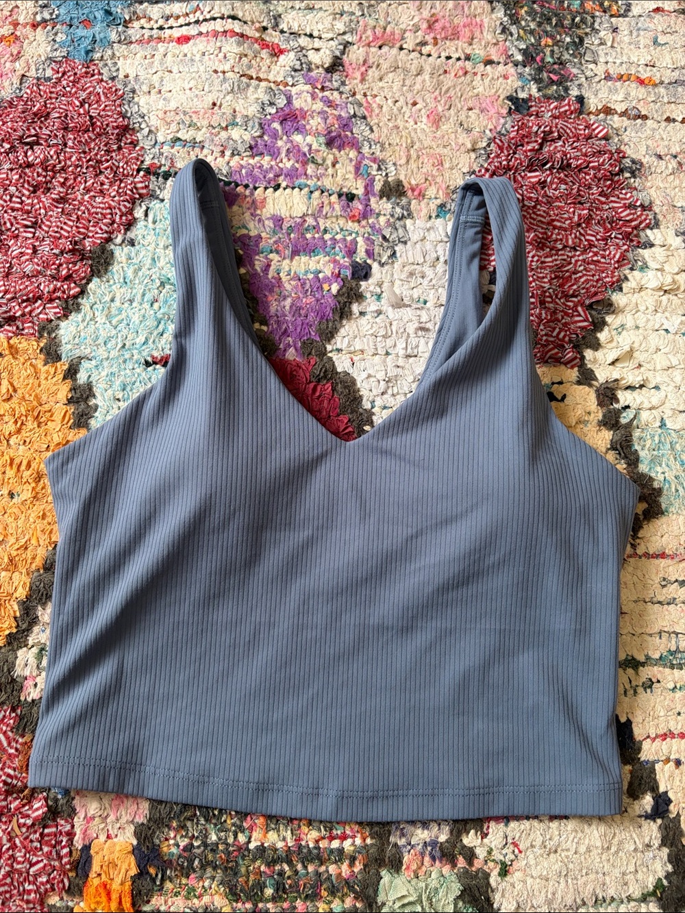 Athleta V-Neck Ribbed Crop Tank - Bra Top
